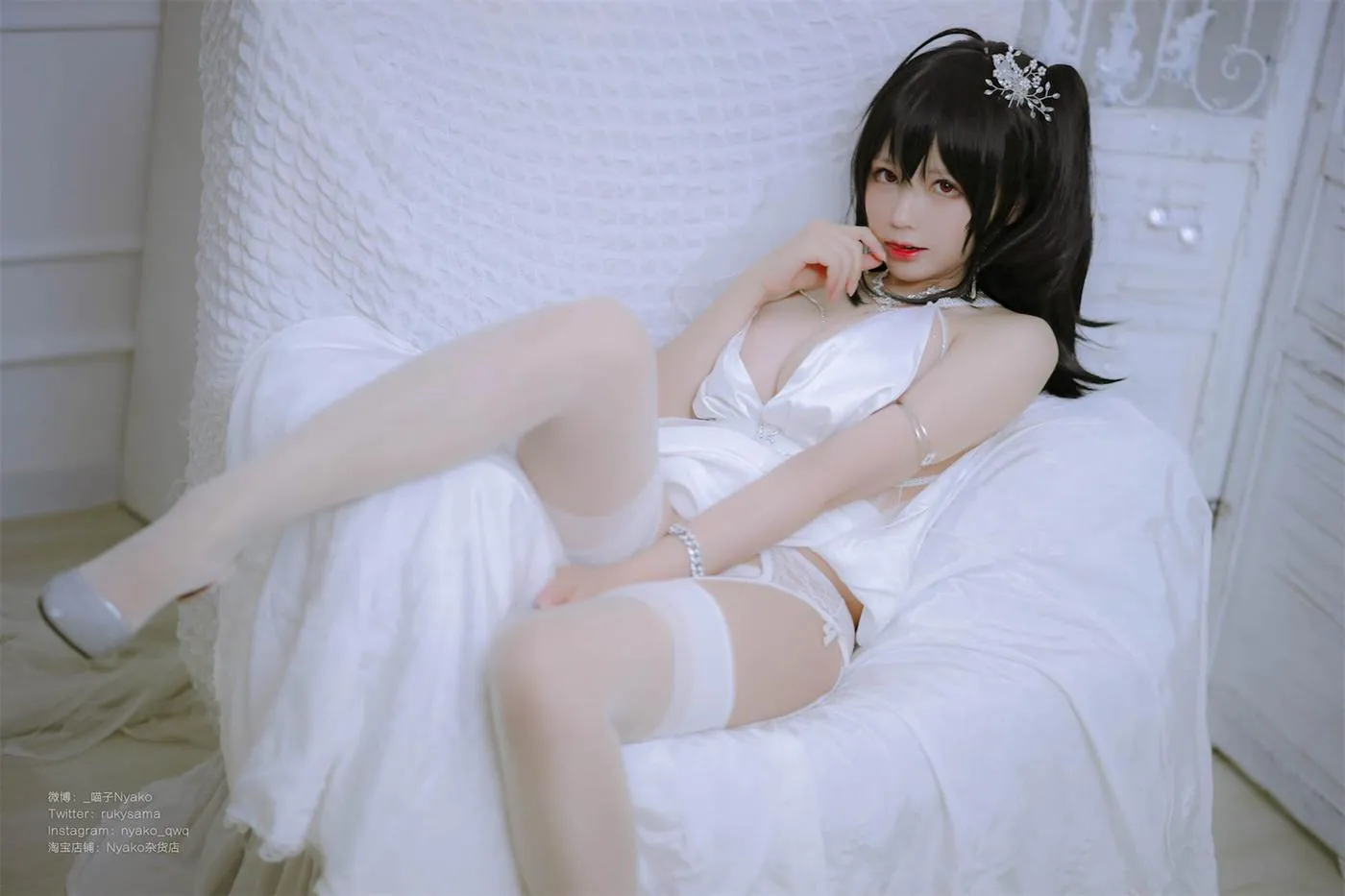Nyako喵子 – NO.40 大凤纯白婚纱 [65P]插图7